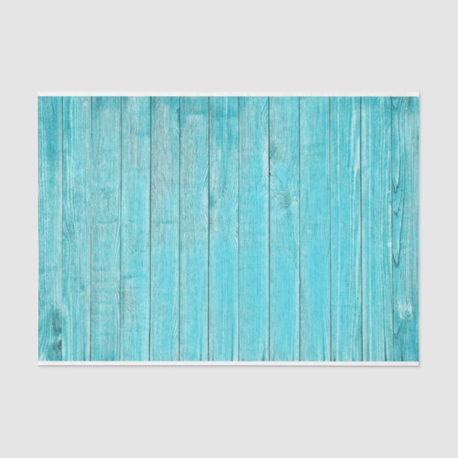 Faux Turquoise Beachwood Background Decoupage Tissue Paper (Front)
