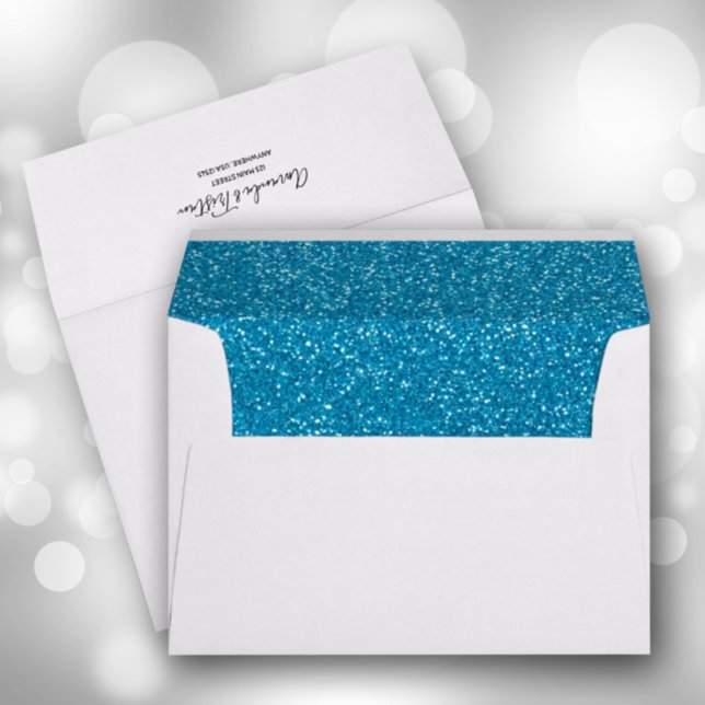 Faux Turquoise Glitter 5 x 7 Envelope (Creator Uploaded)