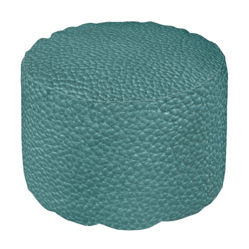 Faux Turquoise Leather Ottoman  Pouf