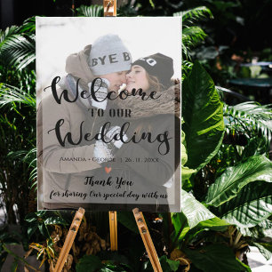 Faux Vellum Effect Custom Photo Wedding Welcome Foam Board