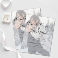 Faux Vellum Effect Double-Sided Photo Wedding