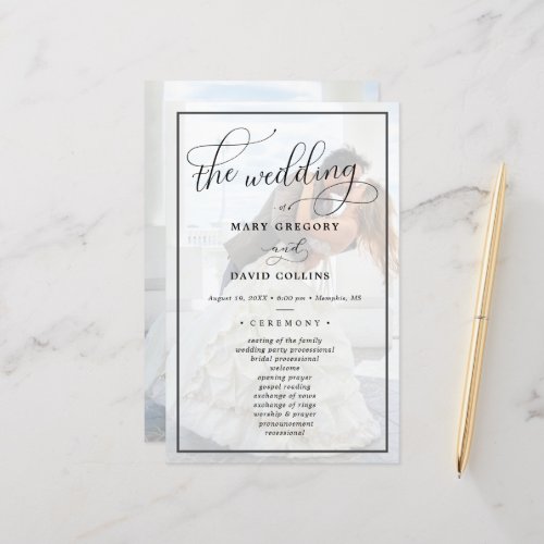 Faux Vellum Effect Overlay Photo Wedding Ceremony