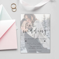 Faux Vellum Effect Photo Typography Script Wedding