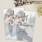 Faux Vellum Effect 2 Photo Wedding Save the Date