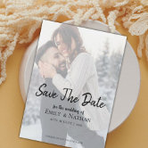 Faux Vellum Effect 2 Photo Wedding Save the Date