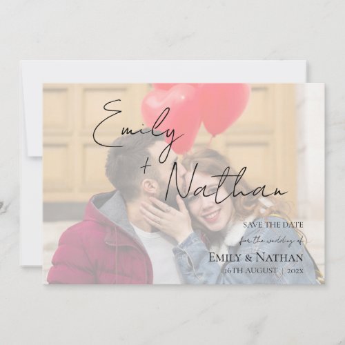 Faux Vellum Effect TWO Photo Wedding Save the Date