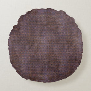 Faux Velvet - Dark Mauve Round Pillow