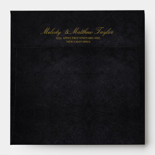 Faux Velvet Texture Print Wedding Envelope
