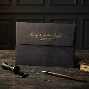 Faux Velvet Texture Print Wedding Envelope