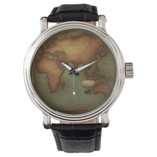 Faux_Vintage Aeronautical Map of the OId World Watch