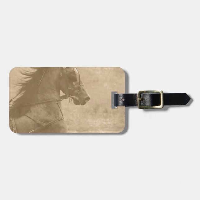 Faux Vintage Hackney Luggage Tag (Front Horizontal)