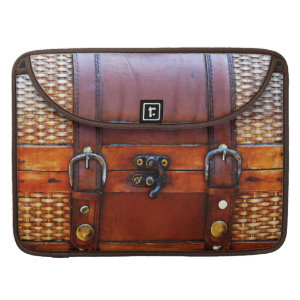 Faux Vintage Leather & Wicker Satchel Sleeves For MacBooks