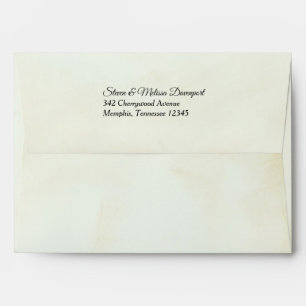 Faux Vintage Parchment Simple & Elegant Wedding Envelope