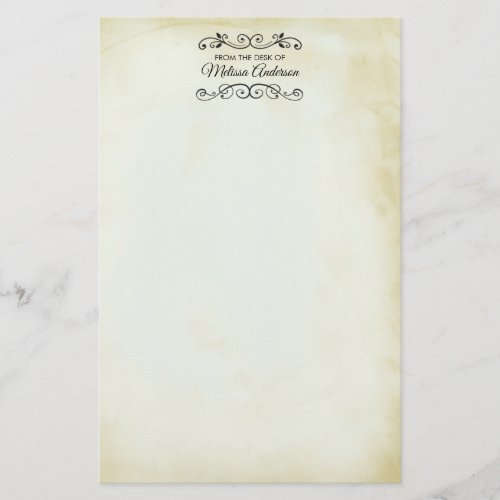 Faux Vintage Parchment Western Style Stationery