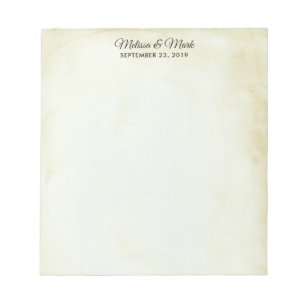 Faux Vintage Parchment Western Style Wedding Notepad