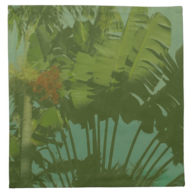 Faux Vintage Tropical Fabric Napkin (Front)