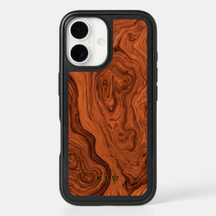 Faux Walnut Wood Pattern iPhone 16 Case