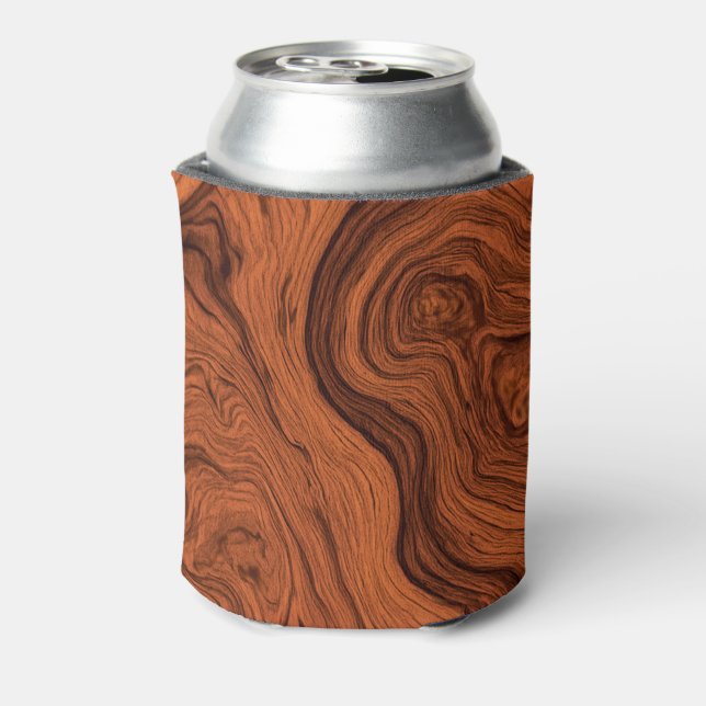 Faux Walnut Woodgrain  Can Cooler (Can Back)