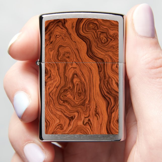 Faux Walnut Zippo Lighter (In Hand)