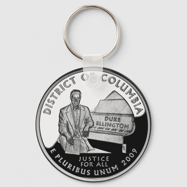Faux Washington District of Columbia Quarter Keychain (Front)