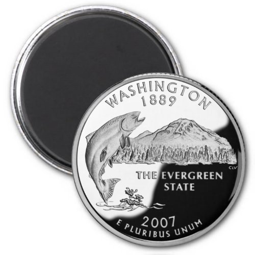 Faux Washington State Quarter Magnet