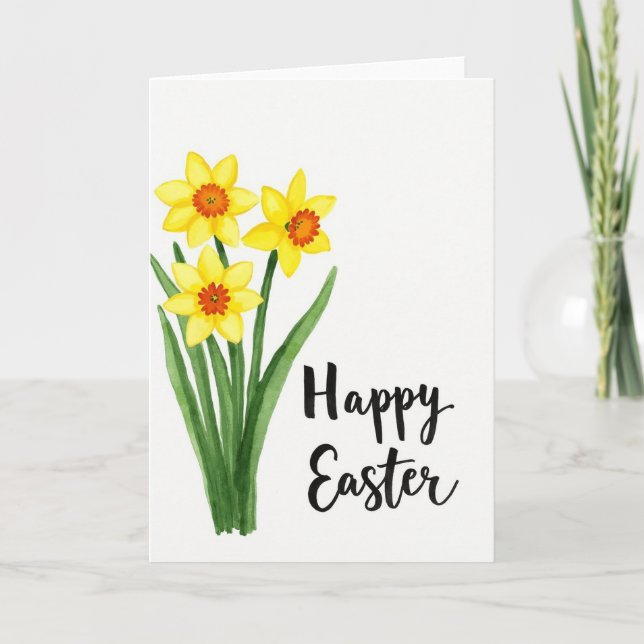 Faux Watercolor Easter Card (Front)