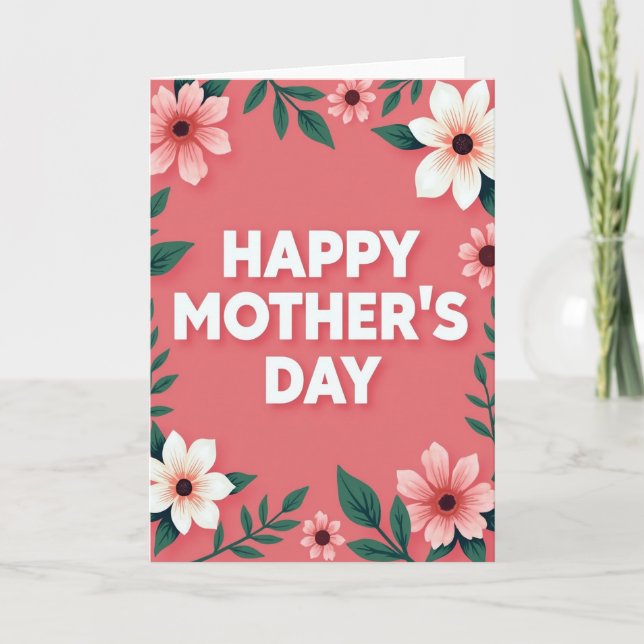 Faux Watercolor Mothers Day Card (Front)