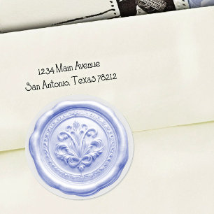 Faux Wax Envelope Seal Style 4 Blue 12 Sticker