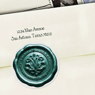 Faux Wax Envelope Seal Style 4 Blue 8 Sticker