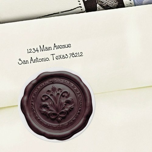 Faux Wax Envelope Seal Style 4 Dark Chocolate
