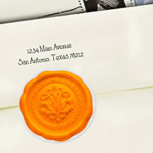Faux Wax Envelope Seal Style 4 Orange 6
