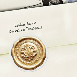 Faux Wax Envelope Seal Style 4 Soft Gold