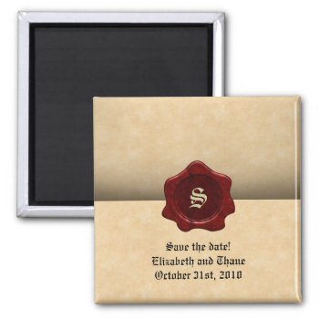 Faux Wax Seal And Parchment Vintage Goth Magnet by gothicbusiness at Zazzle