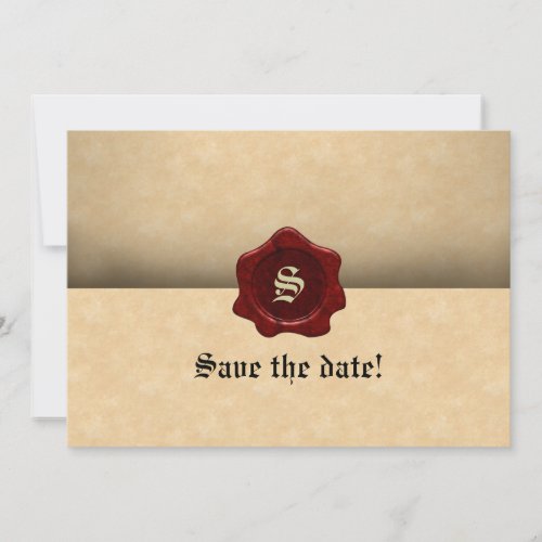 Faux Wax Seal and Parchment Vintage Goth Save The Date