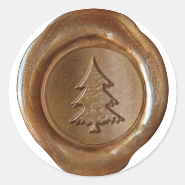 Faux Wax Seal - Copper - CHRISTMAS TREE II (Front)