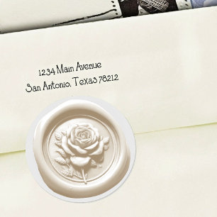 Faux Wax Seal Cream Rose Deep Impression