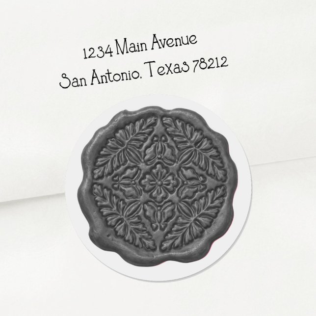 Faux Wax Seal, Dark Gray Classic Round Sticker (Creator Uploaded)