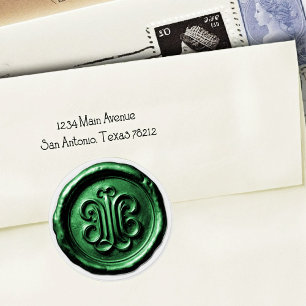 Faux Wax Seal Deep Impression Emerald Green
