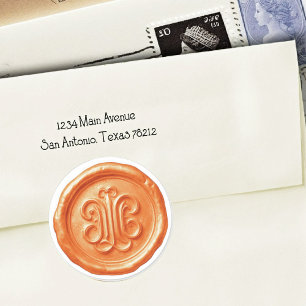 Faux Wax Seal Deep Impression Orange