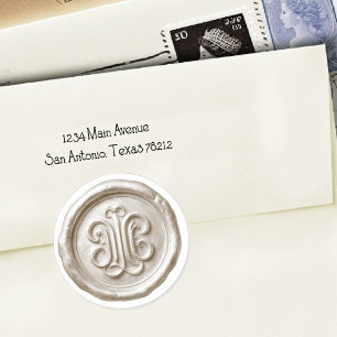 Faux Wax Seal Deep Impression Warm Gray