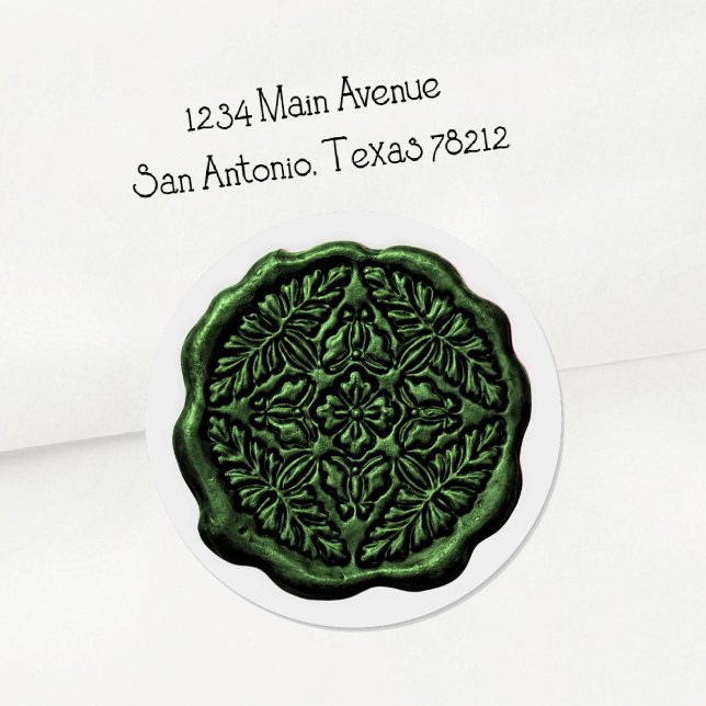 Faux Wax Seal, Emerald Classic Round Sticker (Creator Uploaded)
