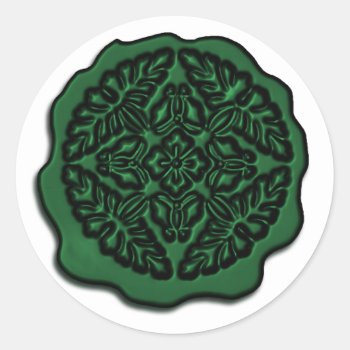 Faux Wax Seal  Emerald Classic Round Sticker by TailoredType at Zazzle