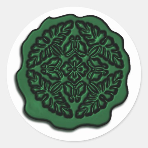 Faux Wax Seal Emerald Classic Round Sticker