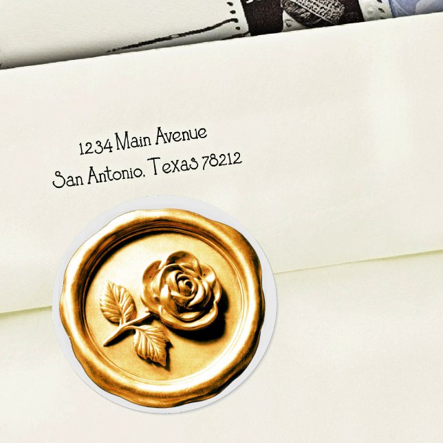 Faux Wax Seal Gold Rose 2 Deep Impression (Creator Uploaded)