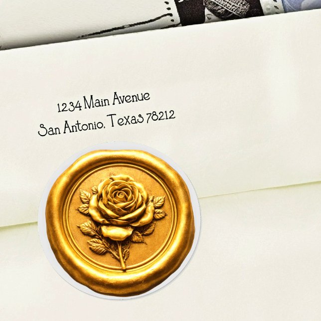 Faux Wax Seal Gold Rose Deep Impression (Creator Uploaded)