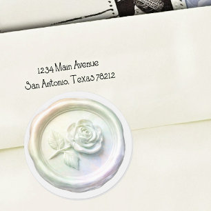 Faux Wax Seal Iridescent Rose 2 Deep Impression