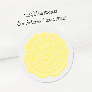 Faux Wax Seal, Lemon Yellow Classic Round Sticker