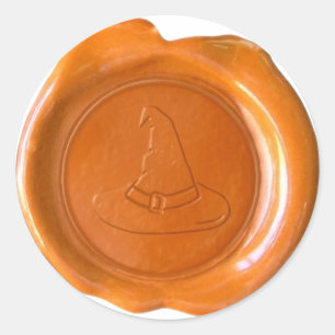 Faux Wax Seal - Orange - WITCH HAT