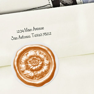 Faux Wax Seal Peony Peach