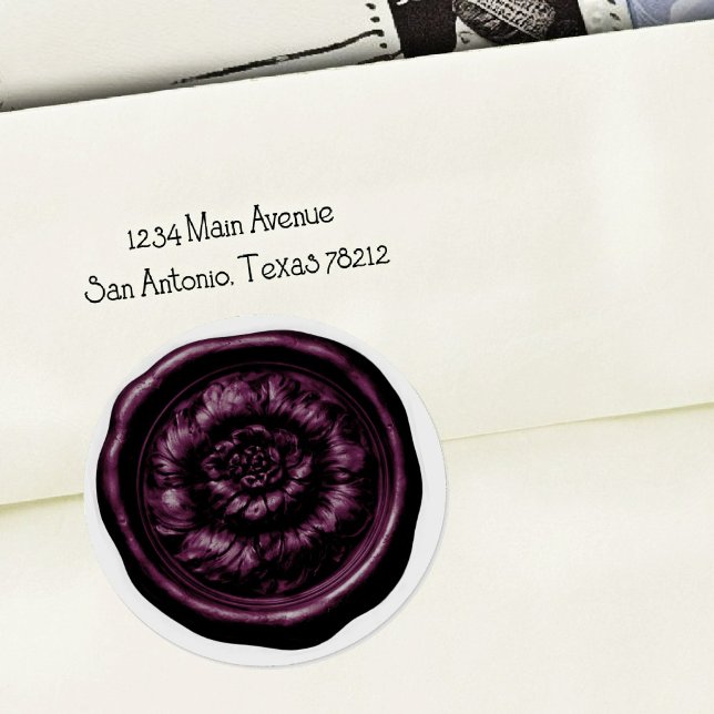 Faux Wax Seal Peony Plum Purple (Creator Uploaded)